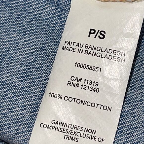 Garage Jeans jacket Womens Sz S Petite Denim Blue light Raw Hem Cotton Cowgirl - Picture 9 of 9